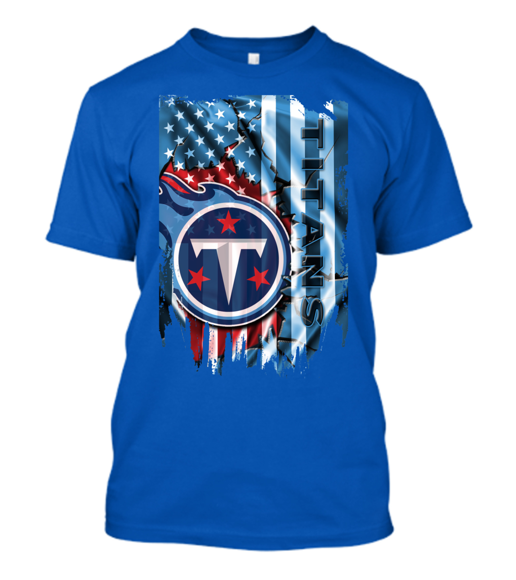 Tennessee Titans American Flag Background Stars And Stripes T-Shirt