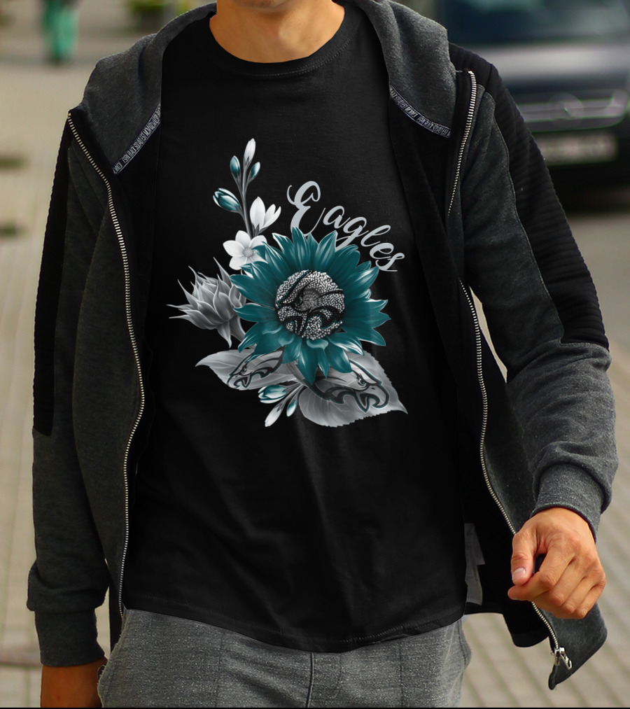 Philadelphia Eagles Floral Sunflower T-Shirt
