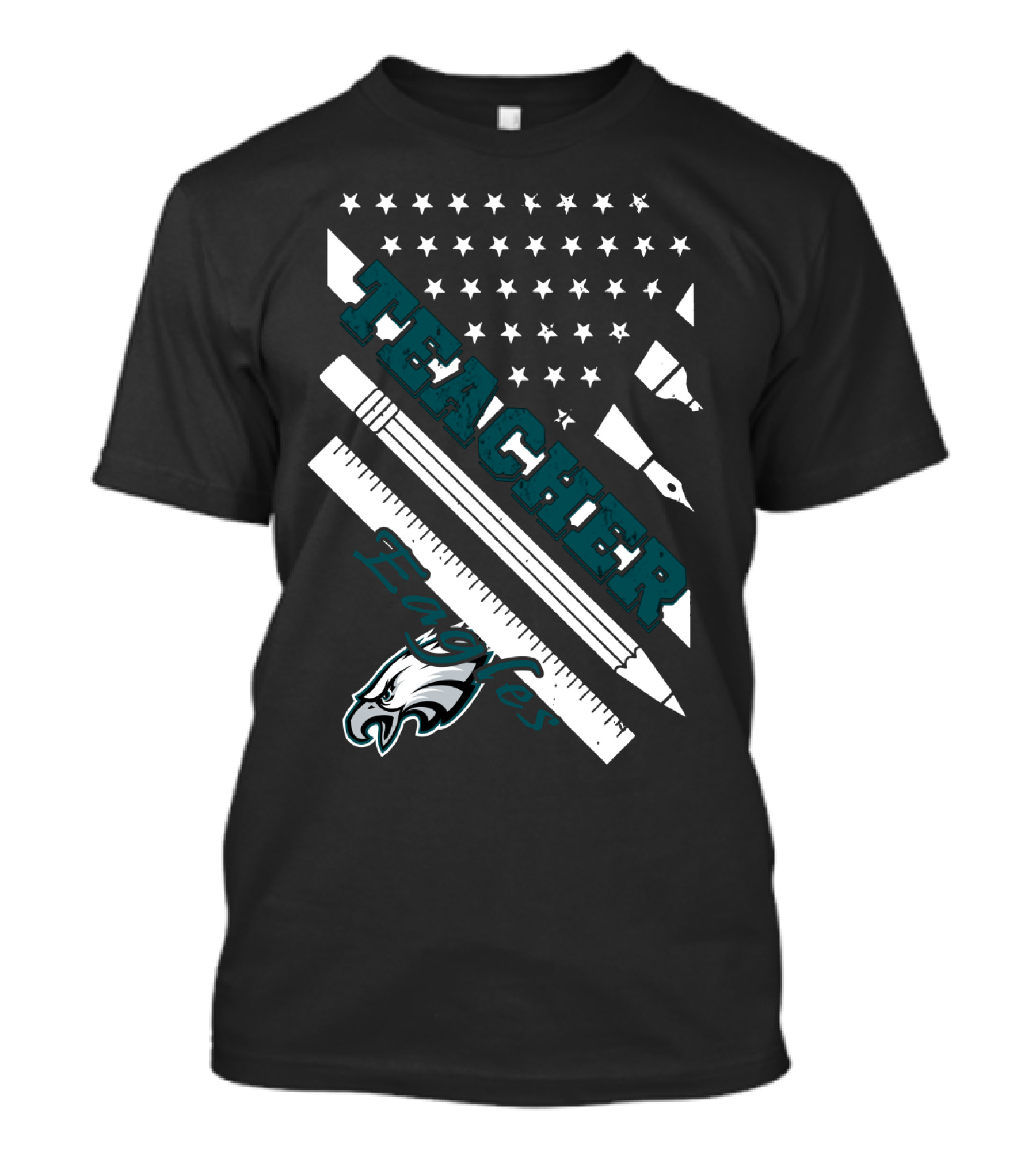 Philadelphia Eagles Teacher Usa Flag T-Shirt