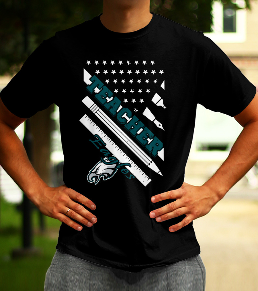Philadelphia Eagles Teacher Usa Flag T-Shirt