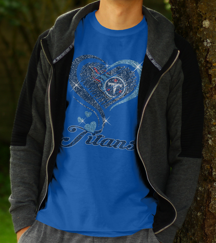 Tennessee Titans Heart Logo And Titans T-Shirt