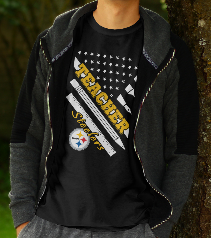 Pittsburgh Steelers Teacher Stars And Supplies T-Shirt