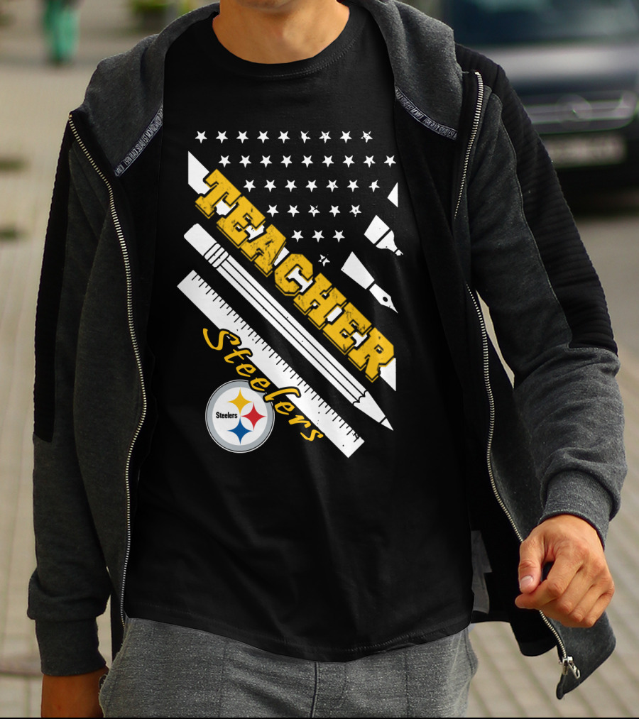Pittsburgh Steelers Teacher Stars And Supplies T-Shirt