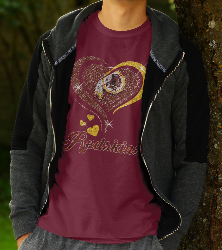 Redskins Heart Gold Football Team T-Shirt