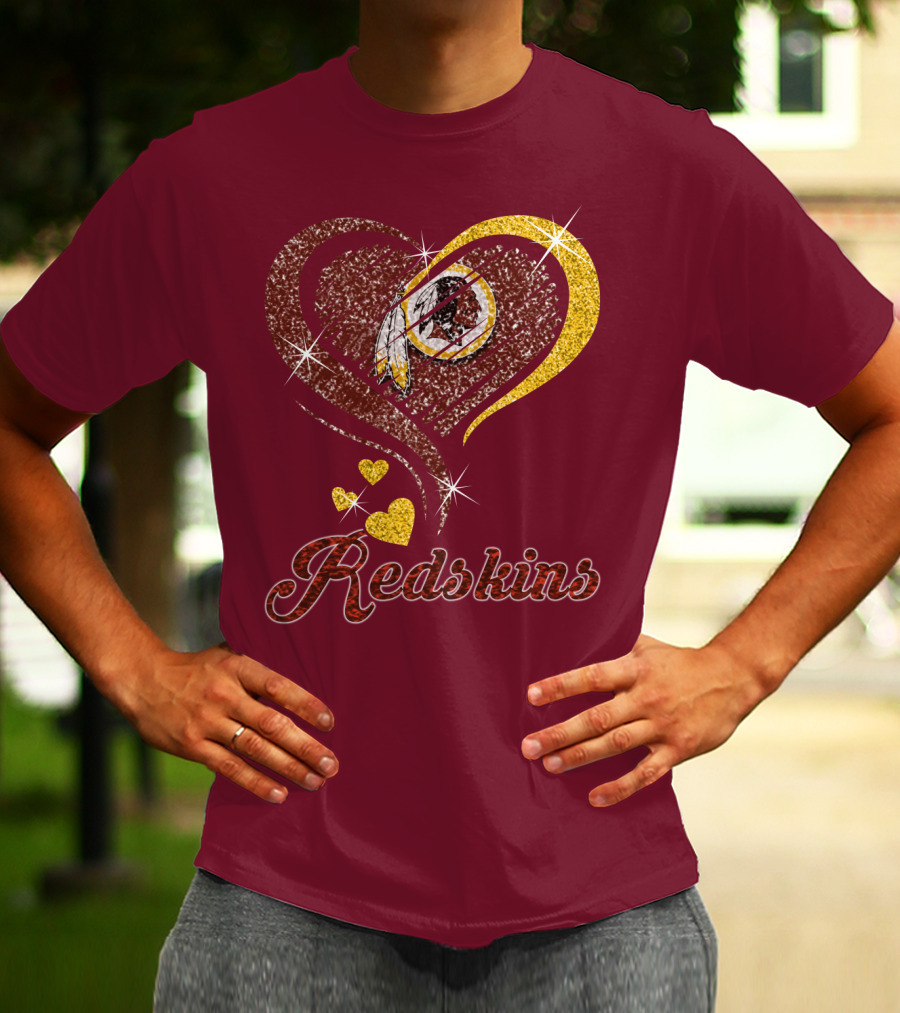 Redskins Heart Gold Football Team T-Shirt