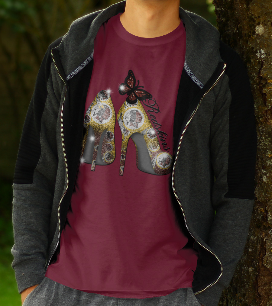 Redskins High Heels And Butterfly Sparkle T-Shirt
