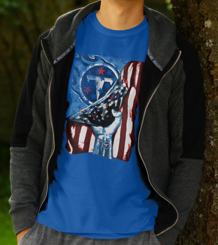 Tennessee Titans American Flag Stars And Stripes Team T-Shirt