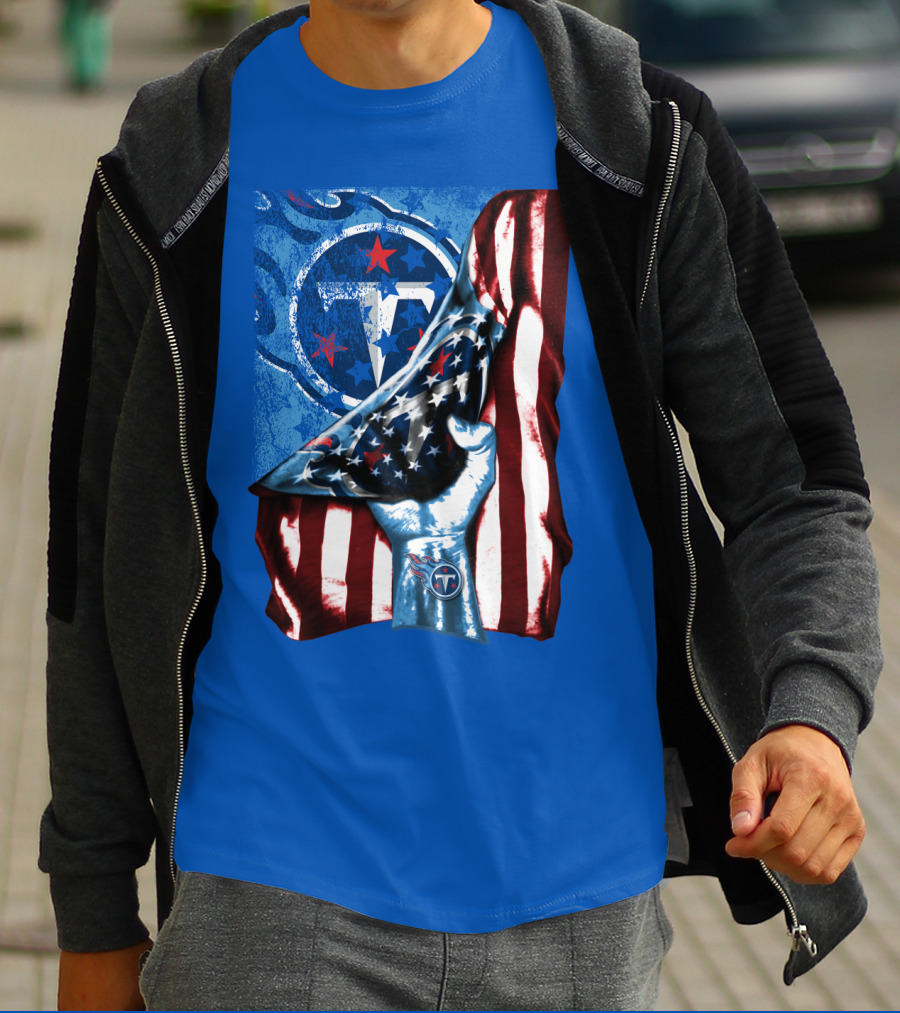 Tennessee Titans American Flag Stars And Stripes Team T-Shirt