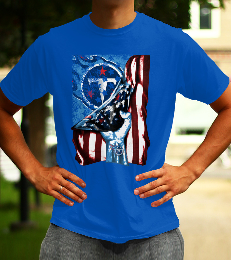 Tennessee Titans American Flag Stars And Stripes Team T-Shirt