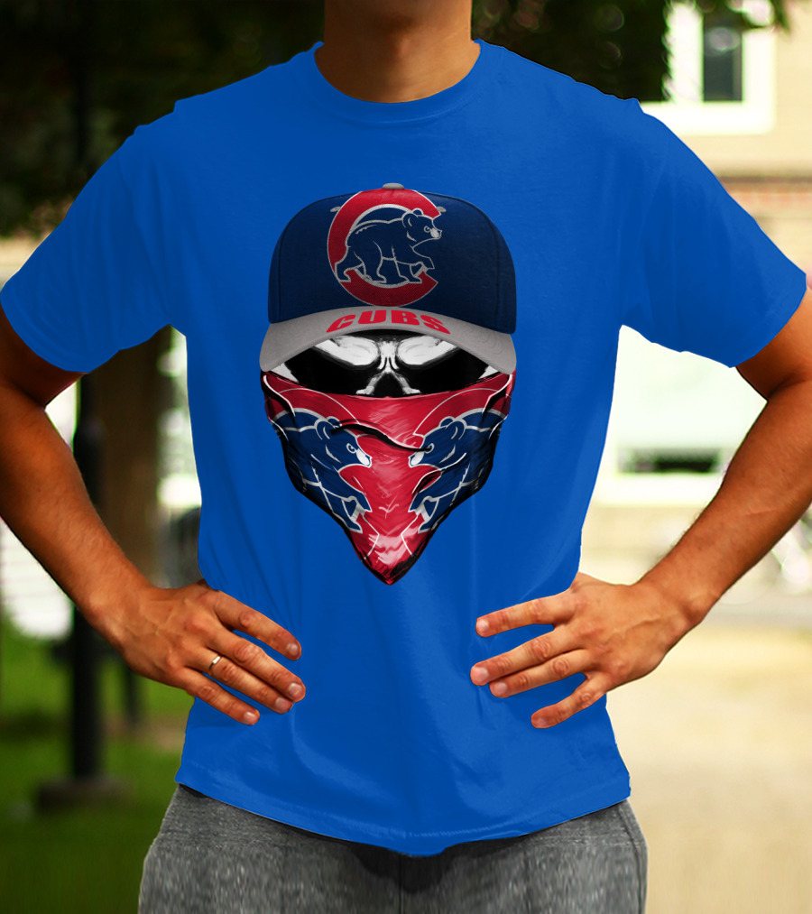 Chicago Cubs Bear Logo Cap And Bandana Combo T-Shirt