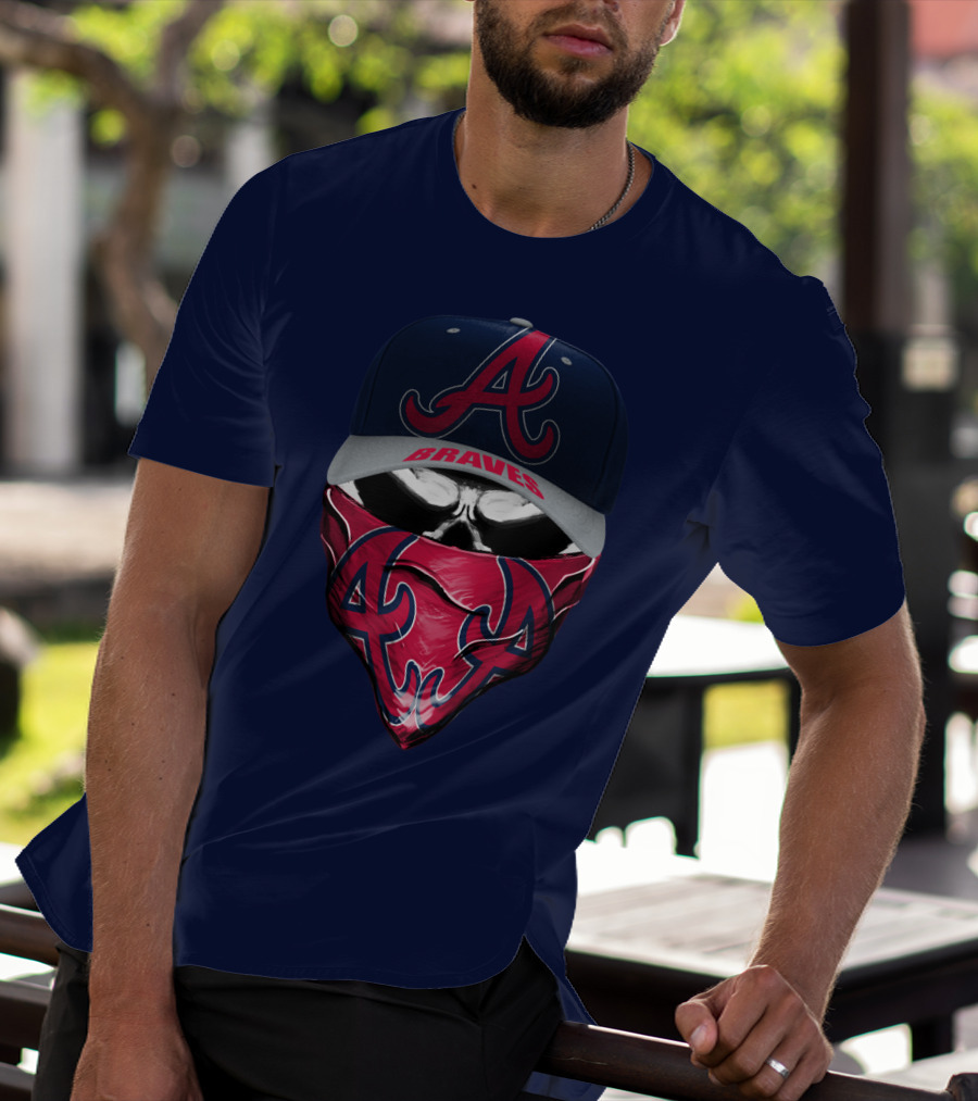 Atlanta Braves A Cap And Bandana Logo Style T-Shirt
