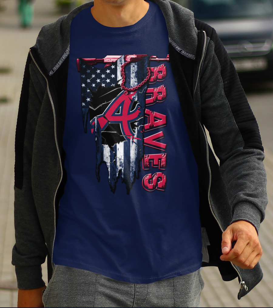 Atlanta Braves Patriotic Logo American Flag T-Shirt