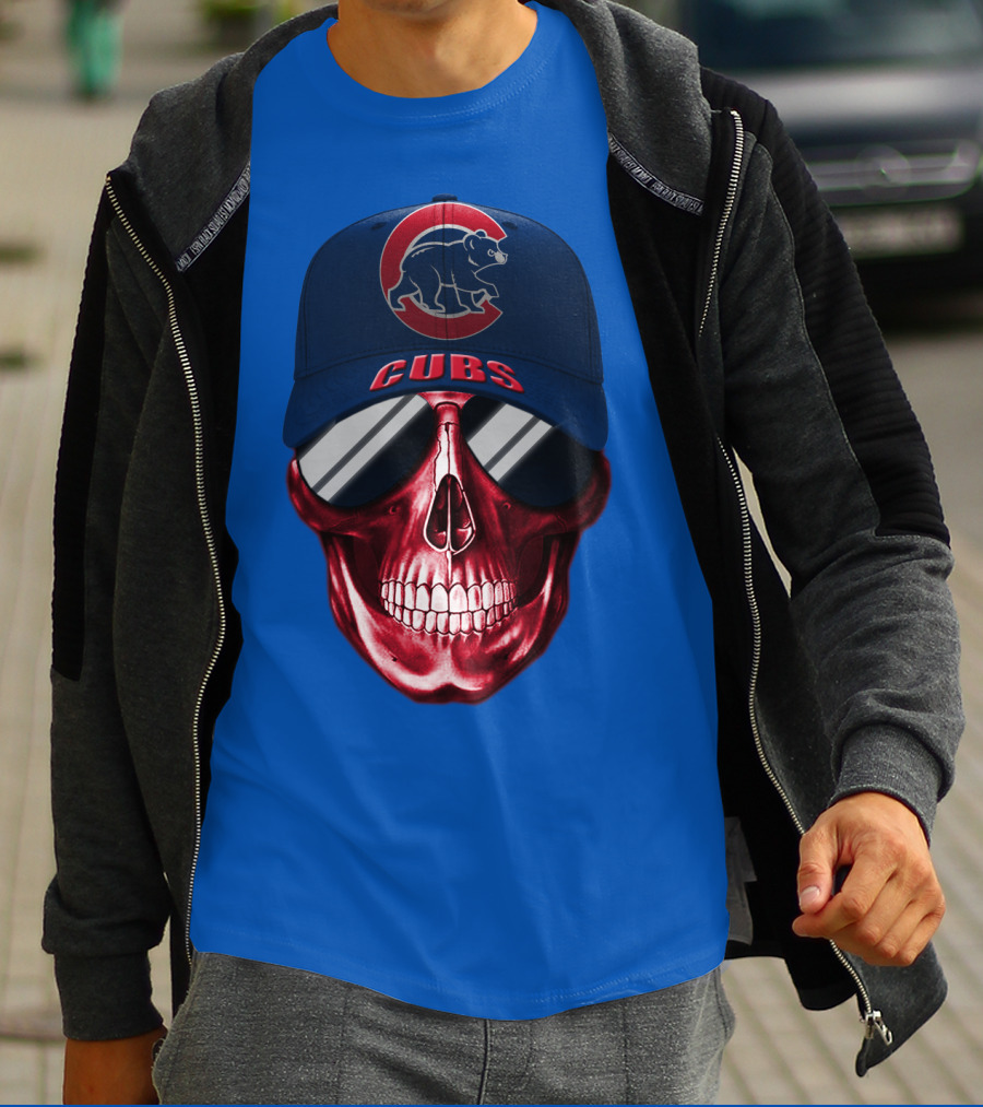 Chicago Cubs Skull Cap T-Shirt