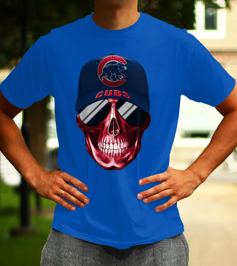 Chicago Cubs Skull Cap T-Shirt