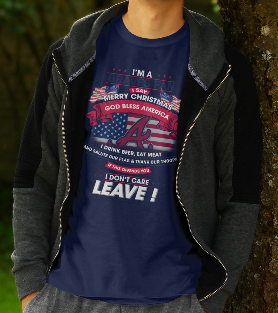 I'm A Braves Fan Merry Christmas God Bless America T-Shirt