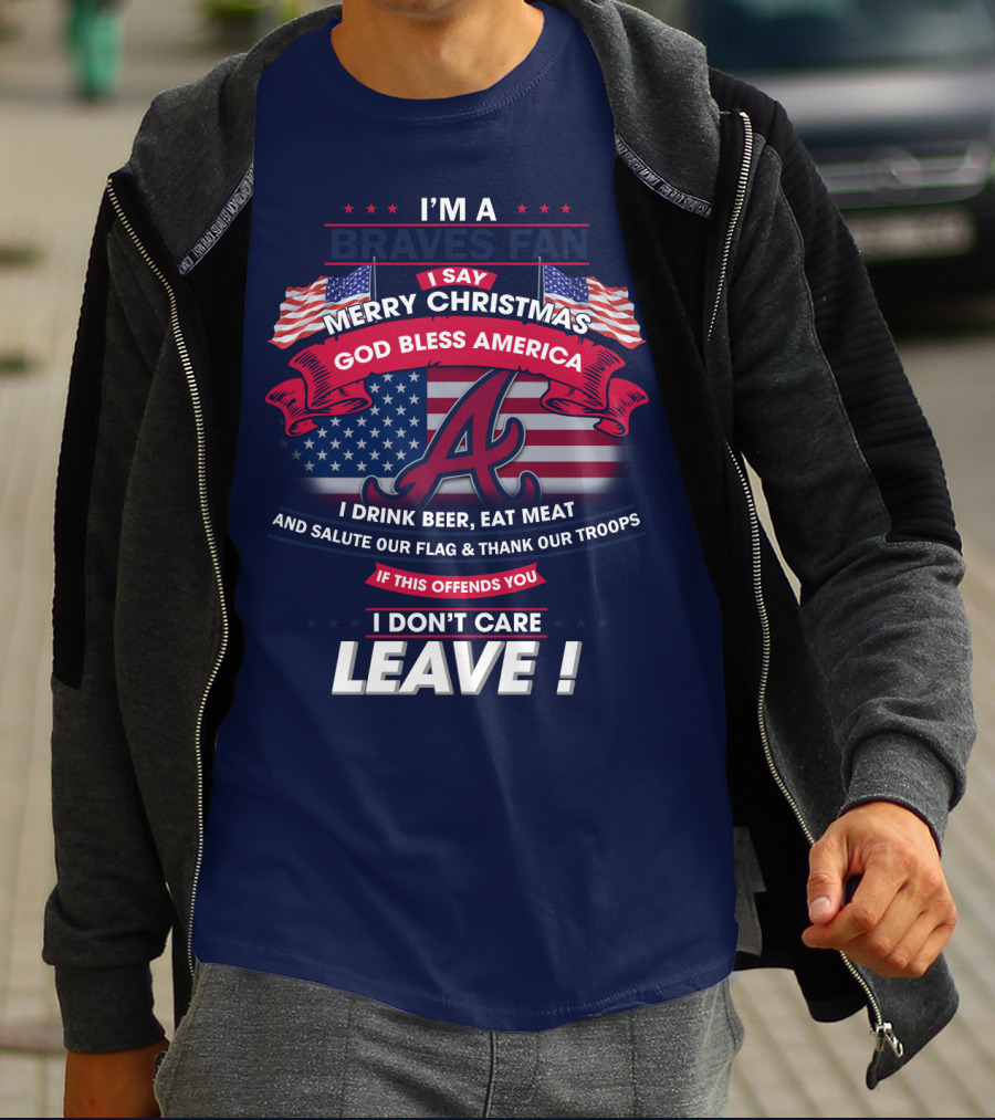 I'm A Braves Fan Merry Christmas God Bless America T-Shirt