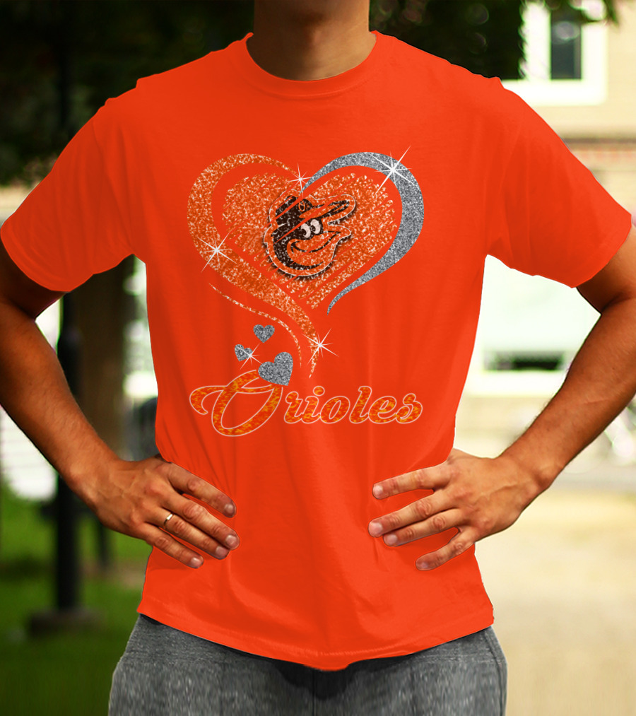 Orioles Heart Sparkle Design Baltimore Orioles T-Shirt