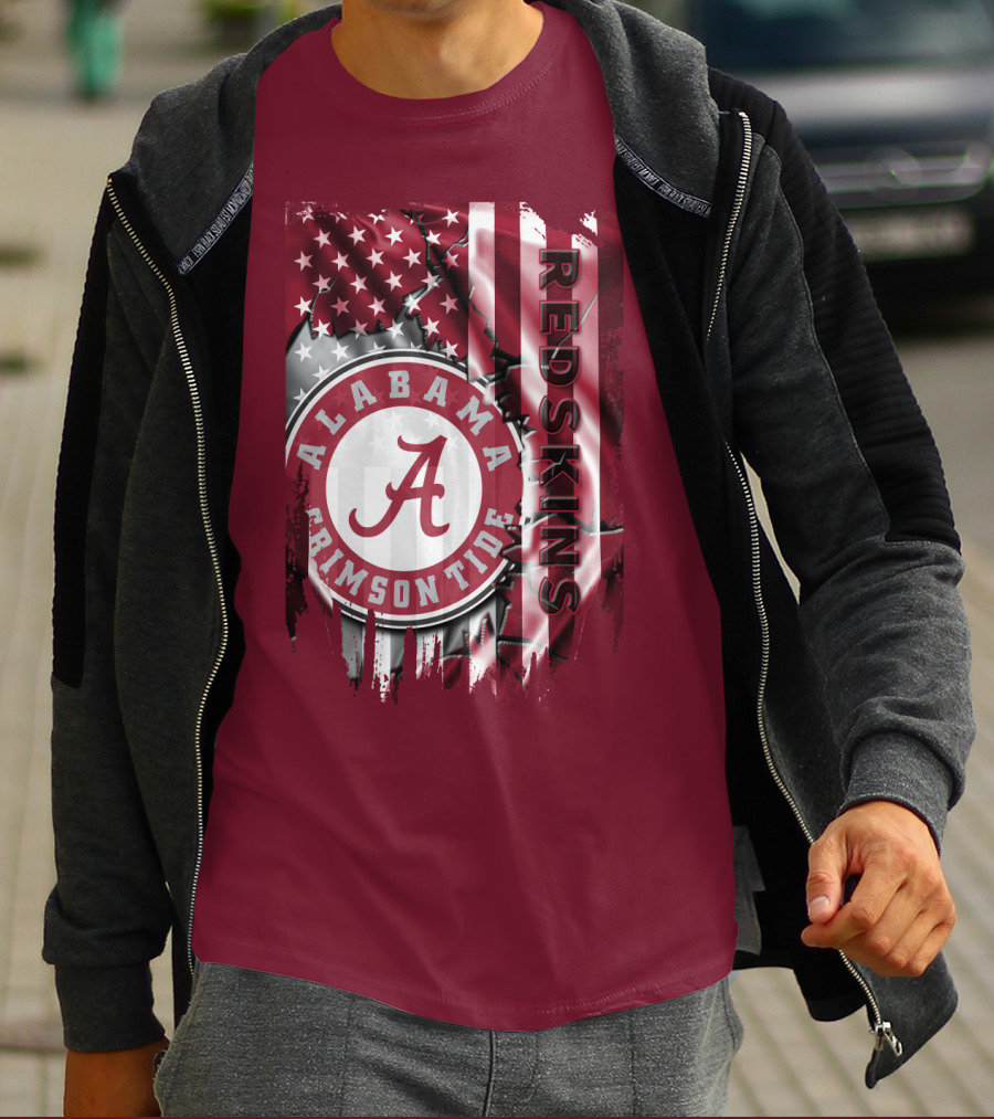 Alabama Crimson Tide Redskins Stars And Stripes T-Shirt