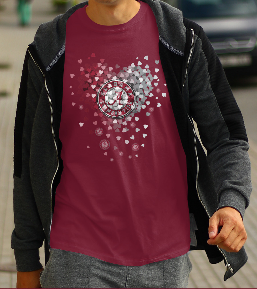Alabama Crimson Tide Heart Logo Hope Filled Heiritage T-Shirt