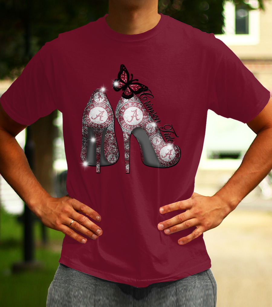 Crimson Tide Heels With Butterfly T-Shirt
