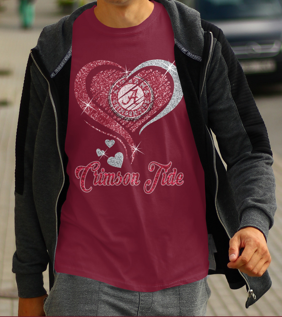 Alabama Crimson Tide Heart Sparkle T-Shirt