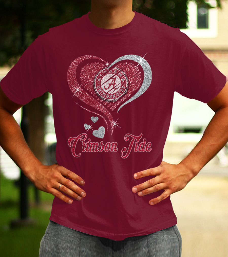 Alabama Crimson Tide Heart Sparkle T-Shirt