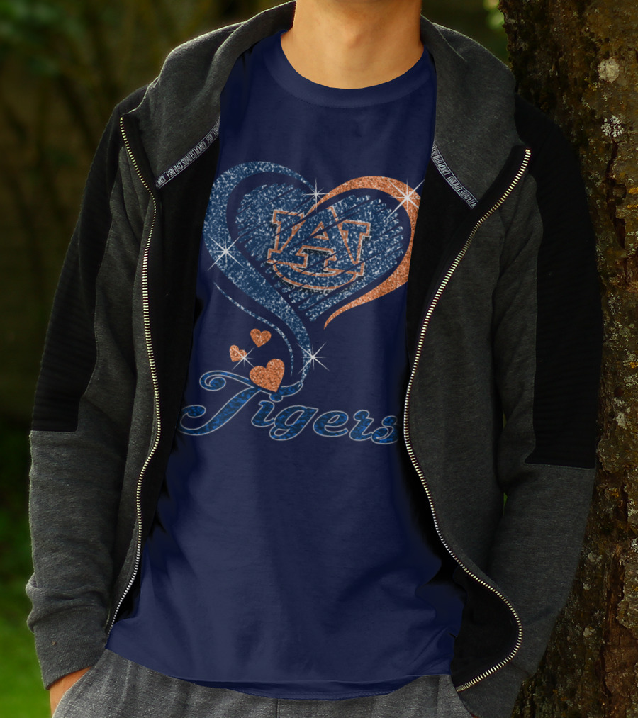 Auburn Tigers Heart Logo With Effect T-Shirt