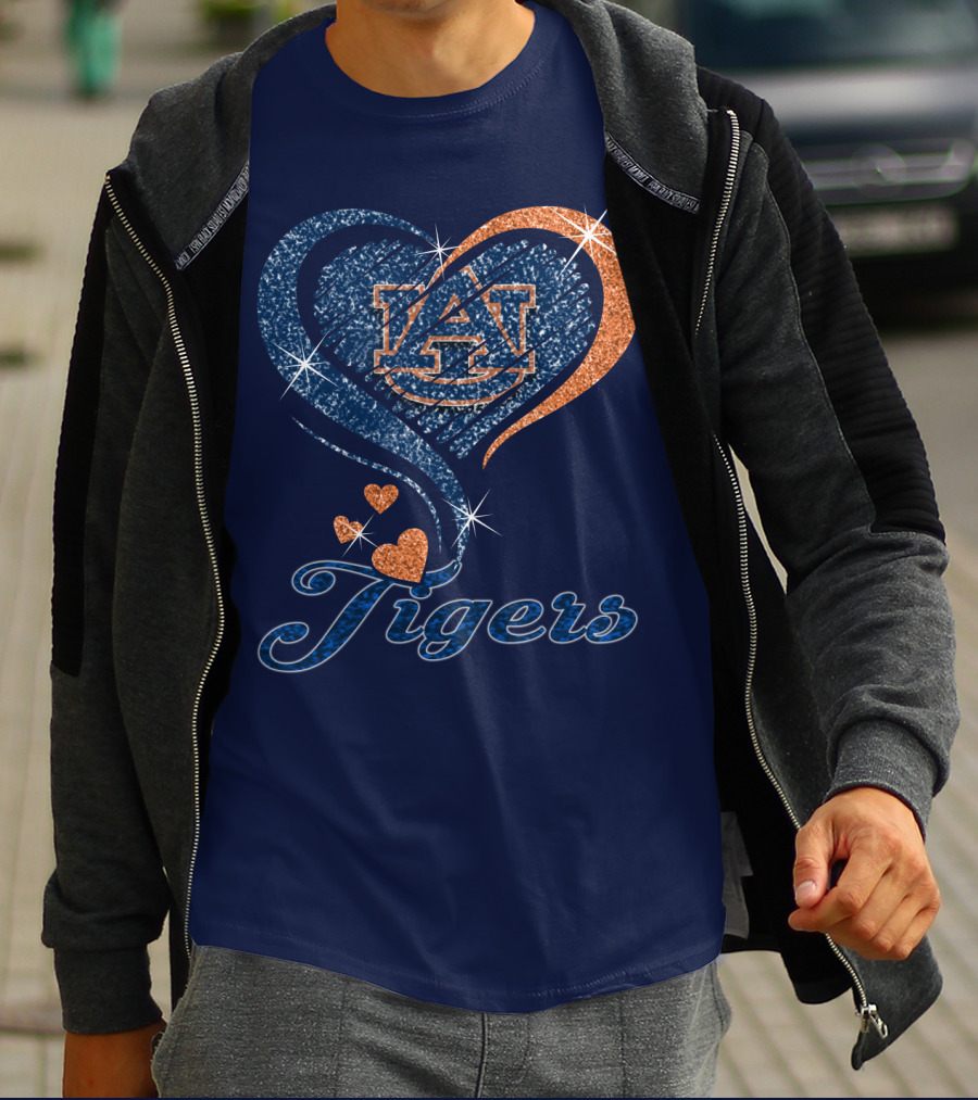 Auburn Tigers Heart Logo With Effect T-Shirt
