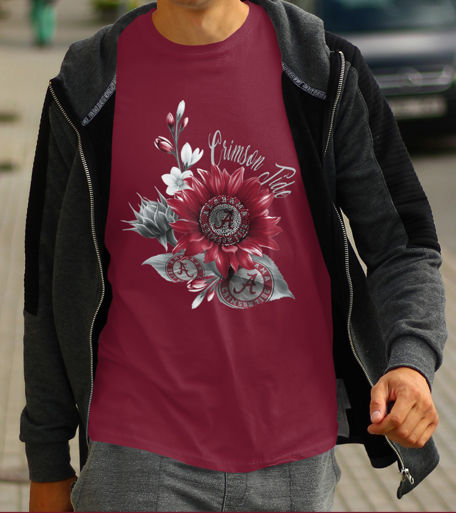Crimson Tide Alabama A Flower T-Shirt