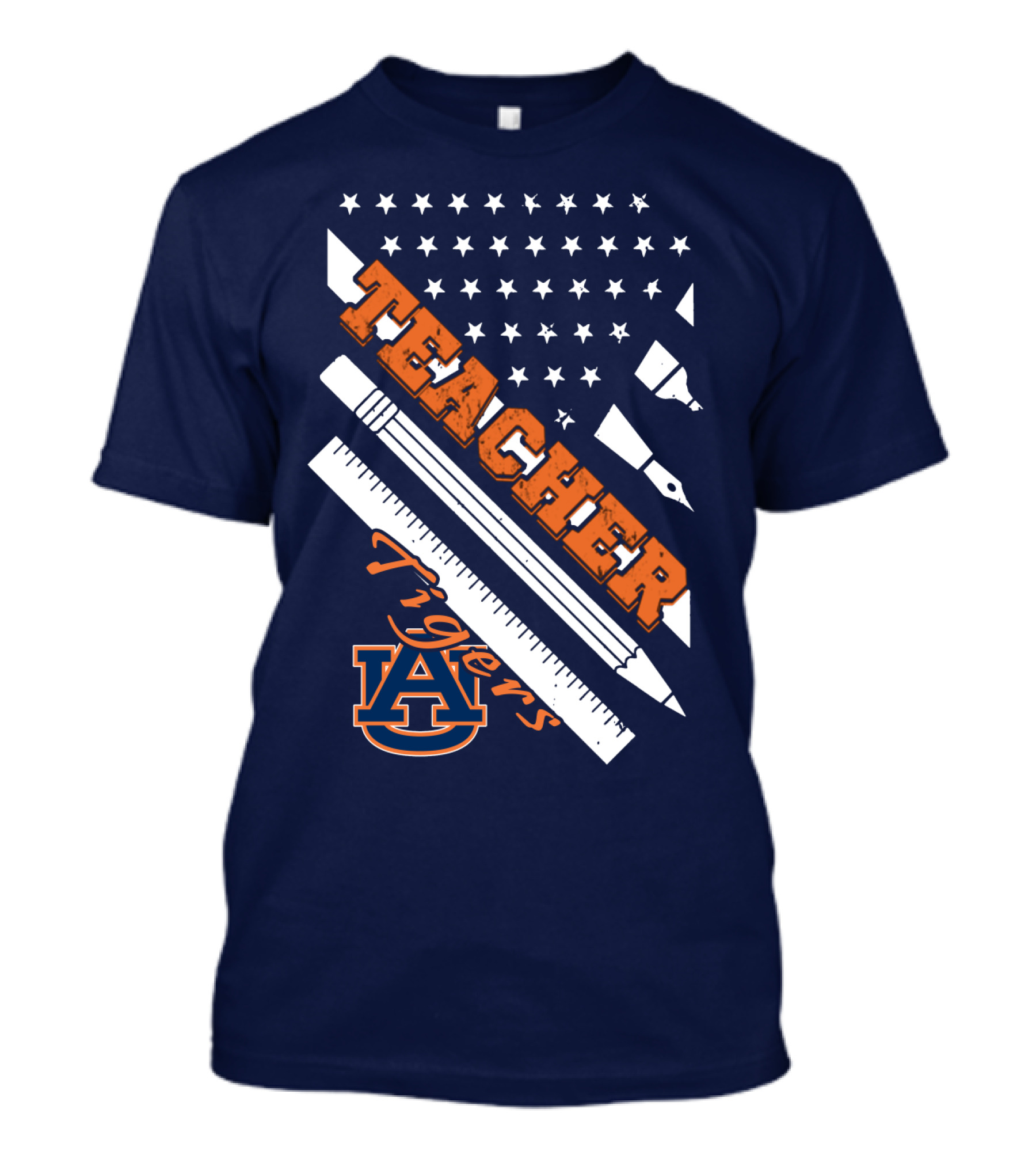 Auburn Teacher Tigers A Logo Pencil Ruler T-Shirt