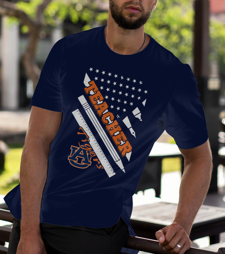 Auburn Teacher Tigers A Logo Pencil Ruler T-Shirt