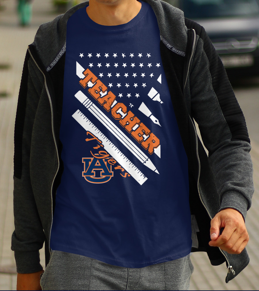 Auburn Teacher Tigers A Logo Pencil Ruler T-Shirt