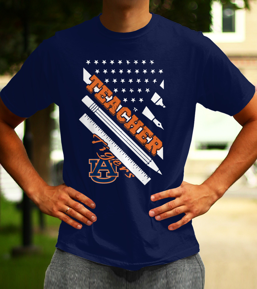 Auburn Teacher Tigers A Logo Pencil Ruler T-Shirt