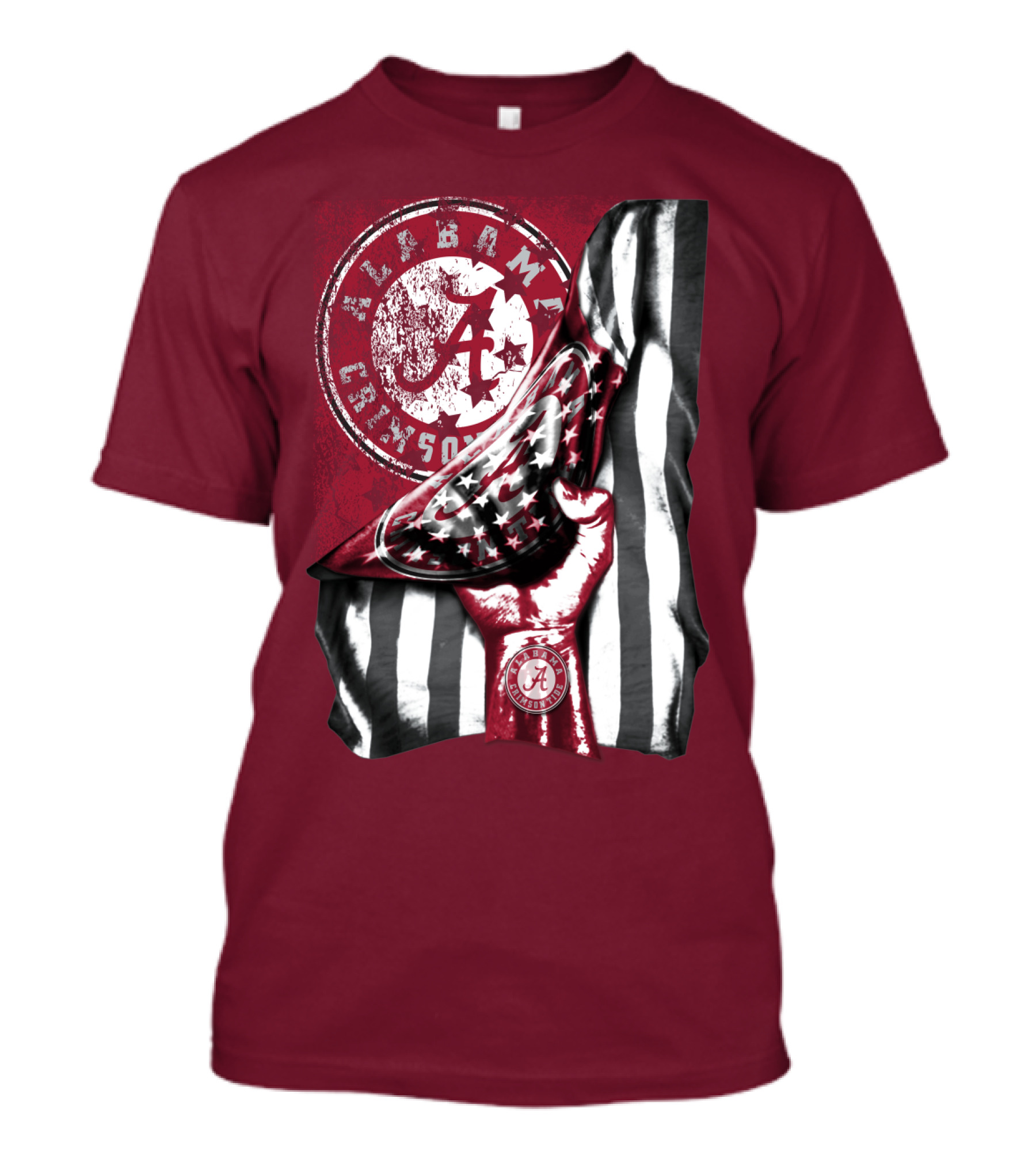 Alabama Crimson Tide Held High With Flag And Seal T-Shirt