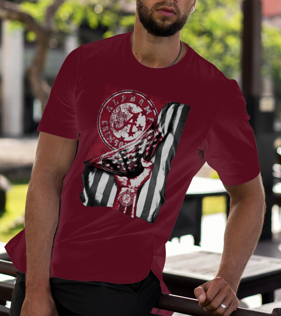 Alabama Crimson Tide Held High With Flag And Seal T-Shirt
