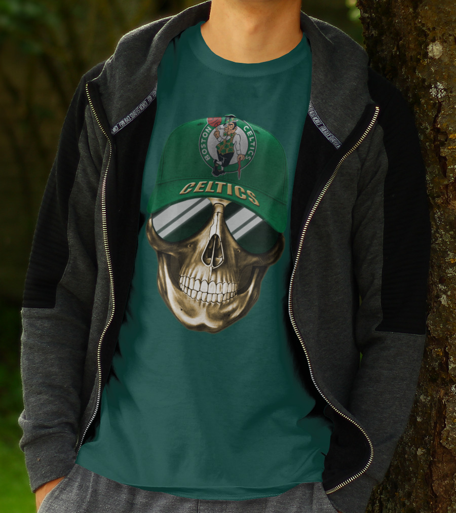 Boston Celtics Skull Cap T-Shirt