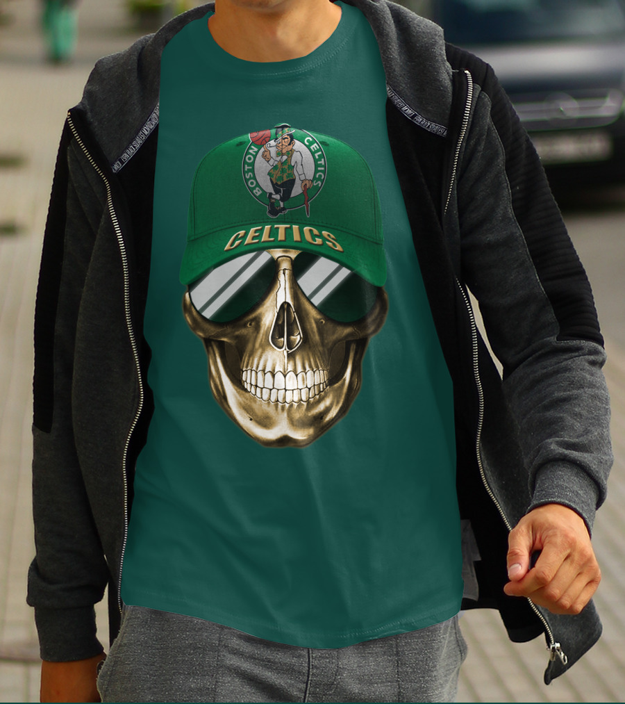Boston Celtics Skull Cap T-Shirt