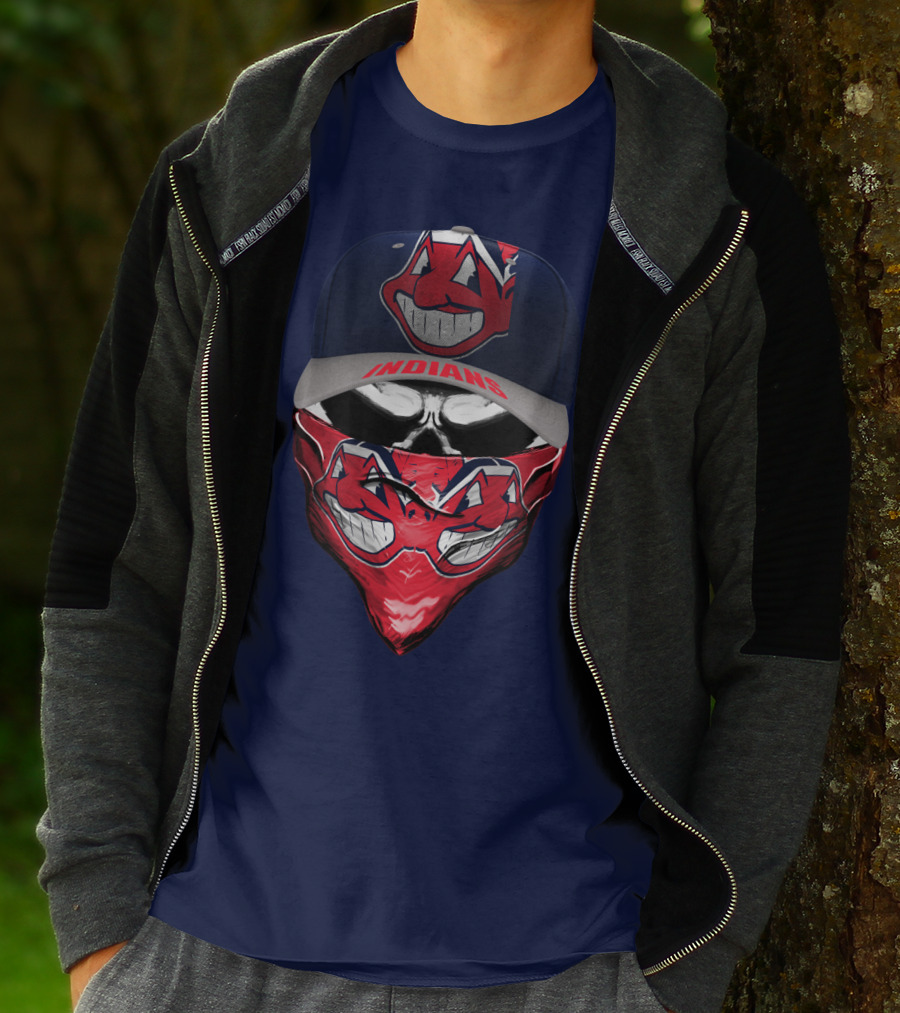 Cleveland Indians Logo Cap And Bandana T-Shirt