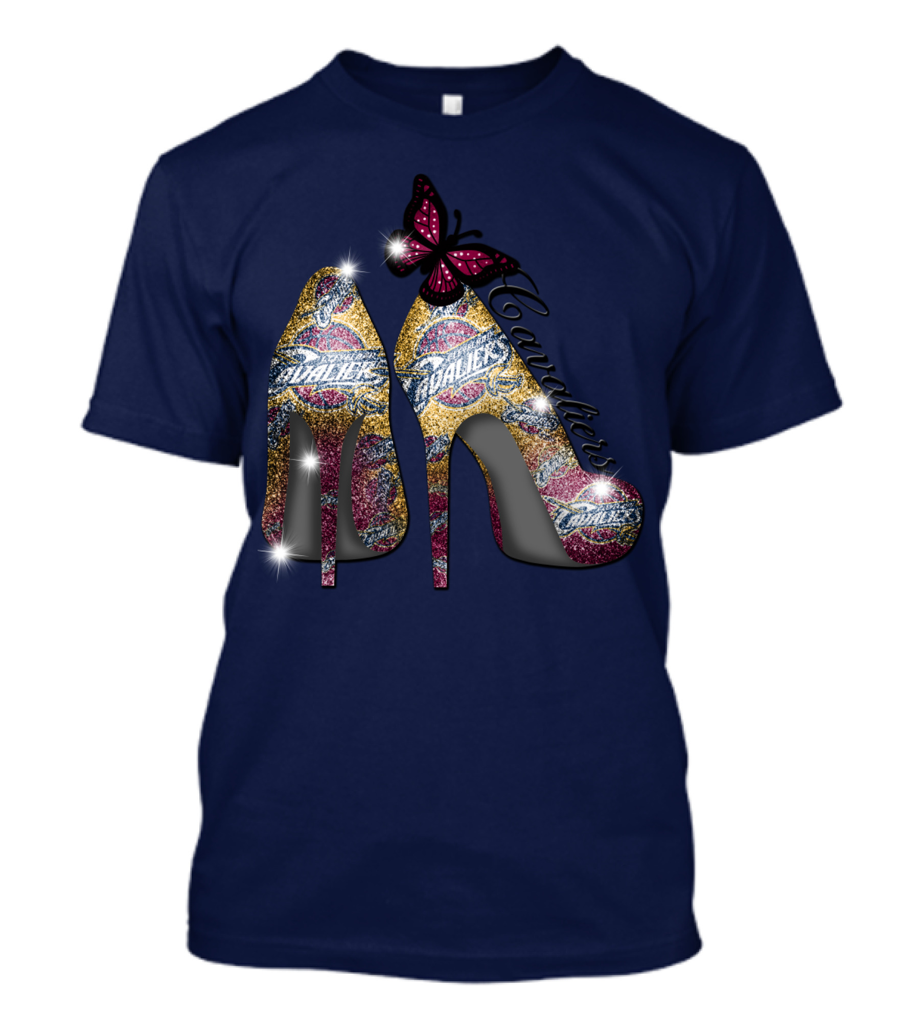 Cleveland Cavaliers Heels With Butterfly T-Shirt