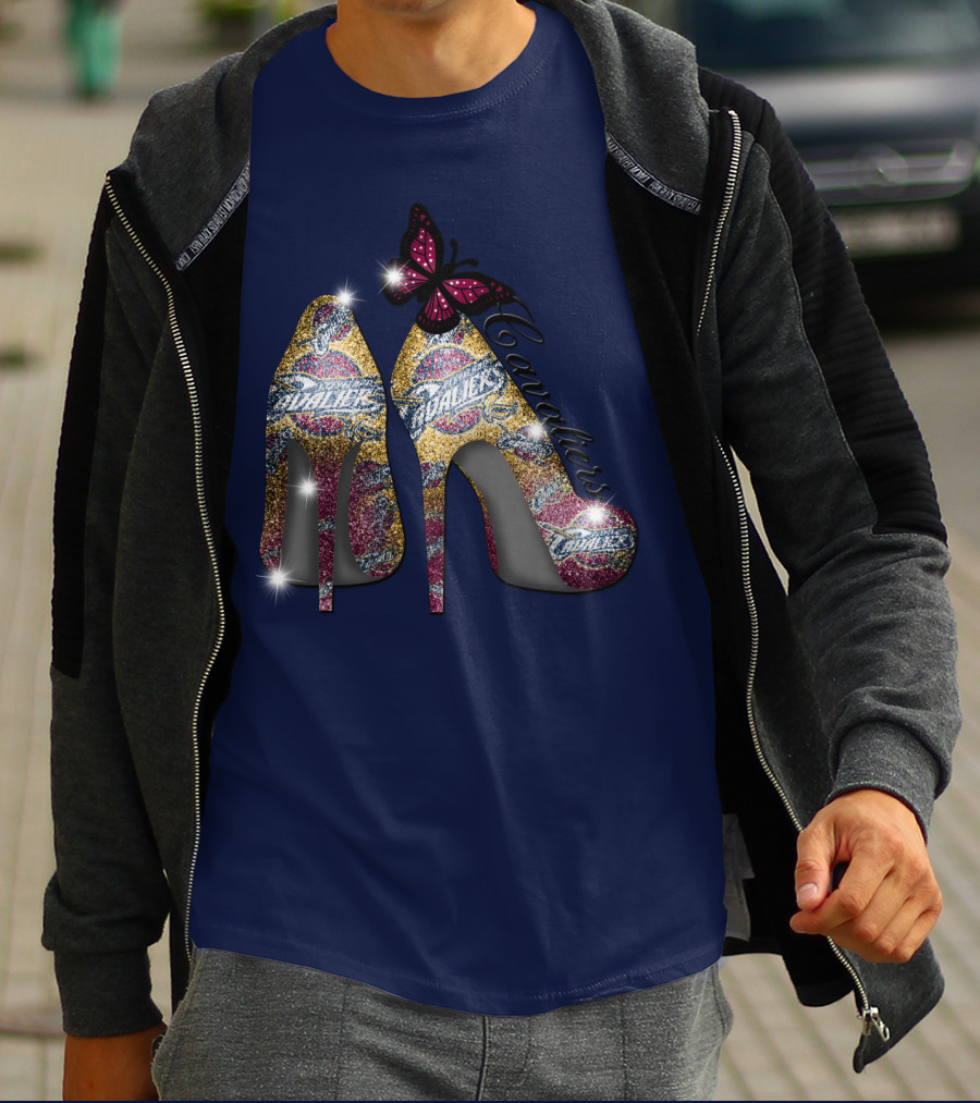 Cleveland Cavaliers Heels With Butterfly T-Shirt