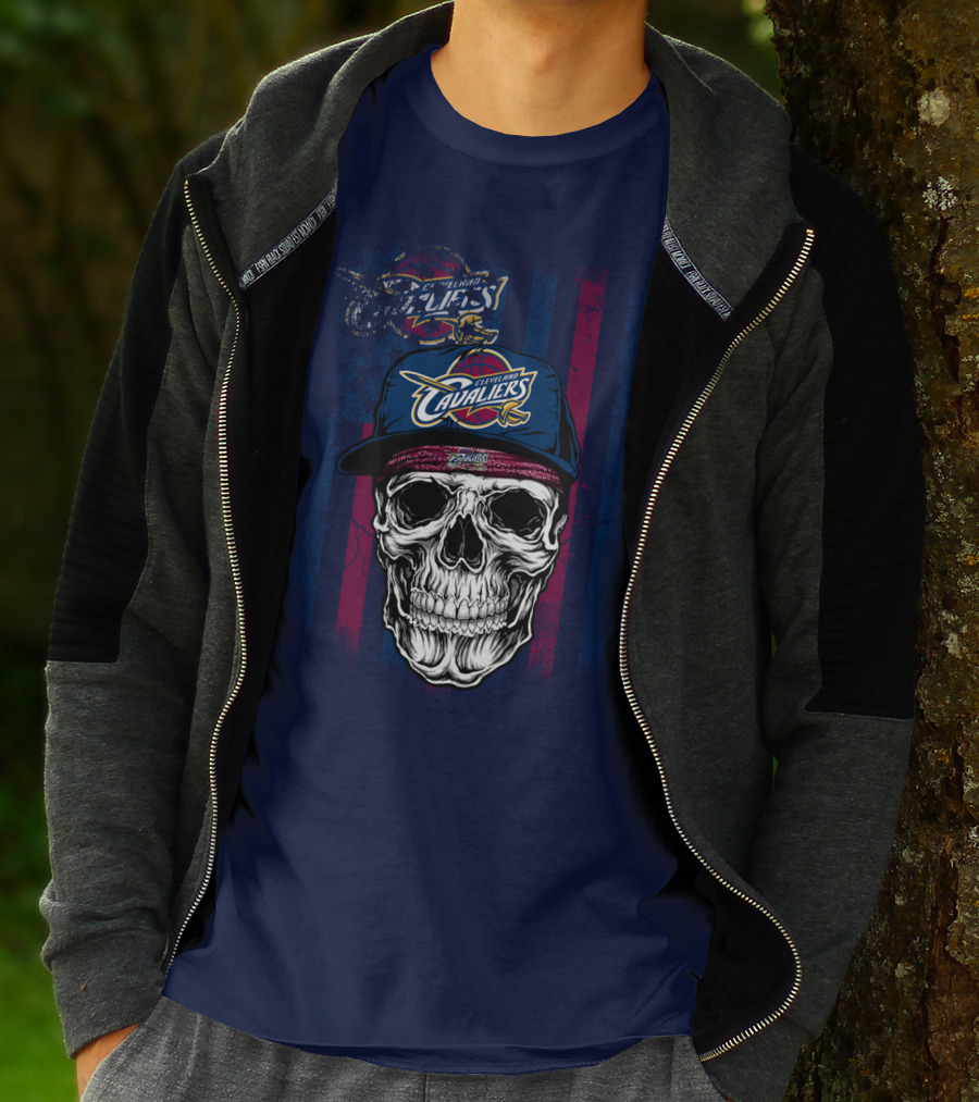 Cleveland Cavaliers Skull With Cap T-Shirt