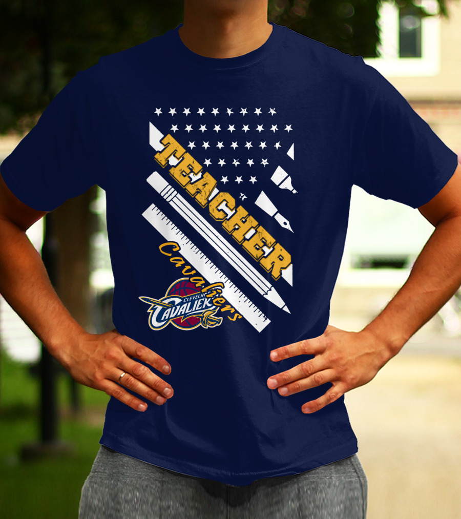 Cleveland Cavaliers Teacher Ruler Pen Stars T-Shirt