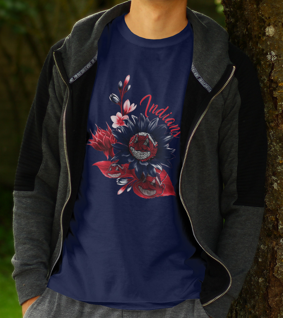 Indians Floral Chief Wahoo T-Shirt