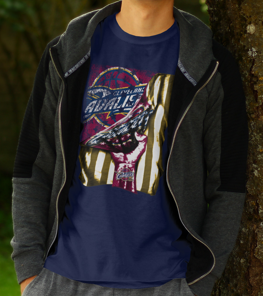 Cleveland Cavaliers American Flag Fist Nba Basketball T-Shirt