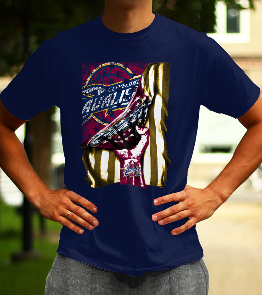 Cleveland Cavaliers American Flag Fist Nba Basketball T-Shirt