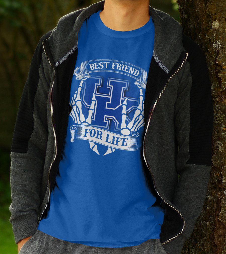Best Friend For Life Kentucky Wildcats Skeleton Hands T-Shirt