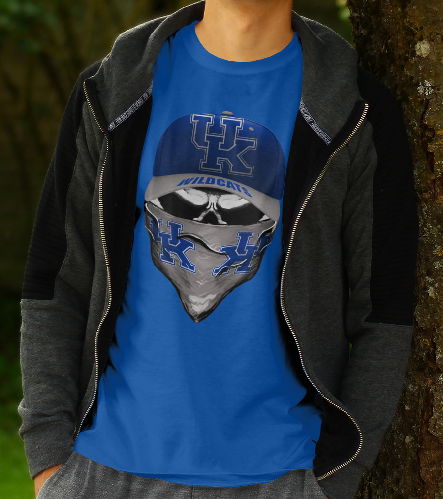 Kentucky Wildcats Uk Logo Hat Bandana Blue T-Shirt