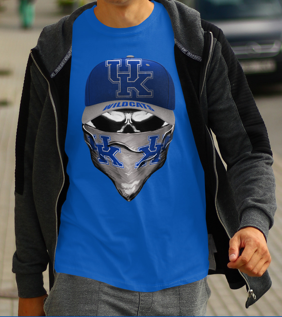 Kentucky Wildcats Uk Logo Hat Bandana Blue T-Shirt