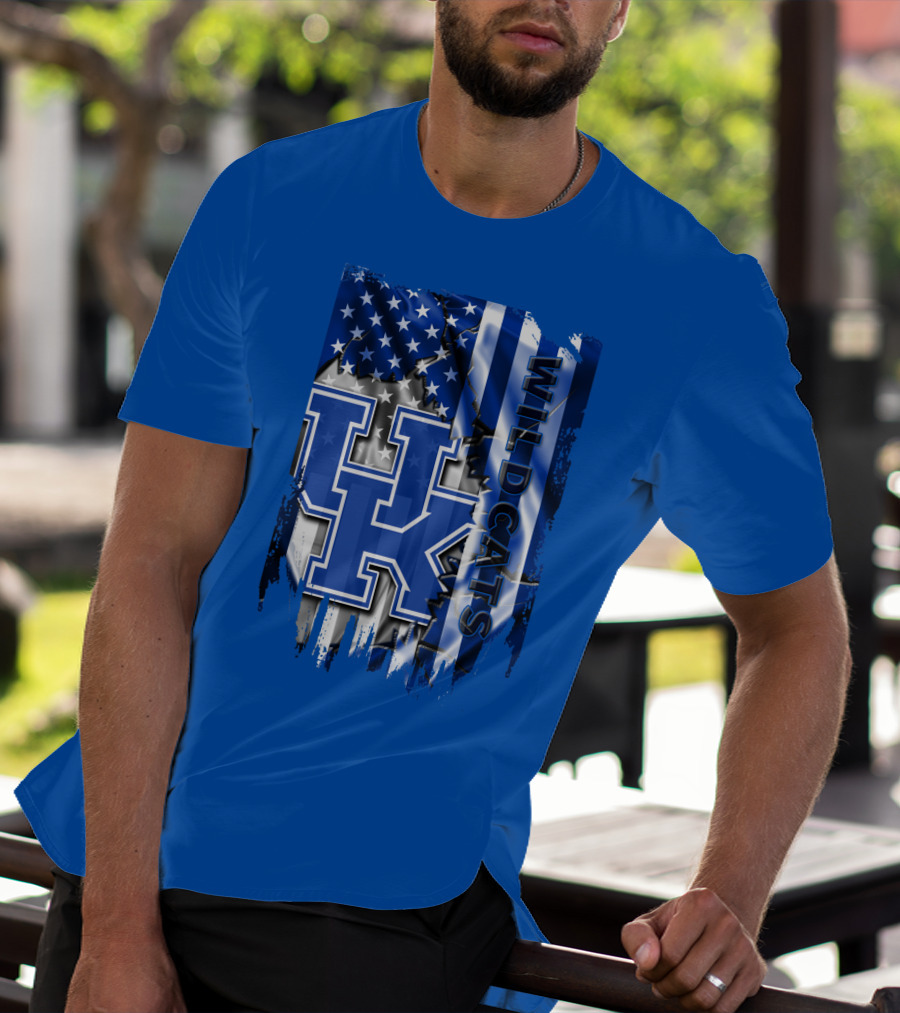 Kentucky Wildcats American Flag Tribute Uk T-Shirt