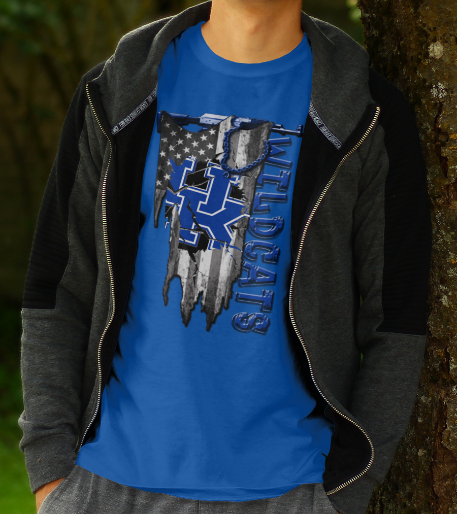 Wildcats American Flag Kentucky Wildcats T-Shirt